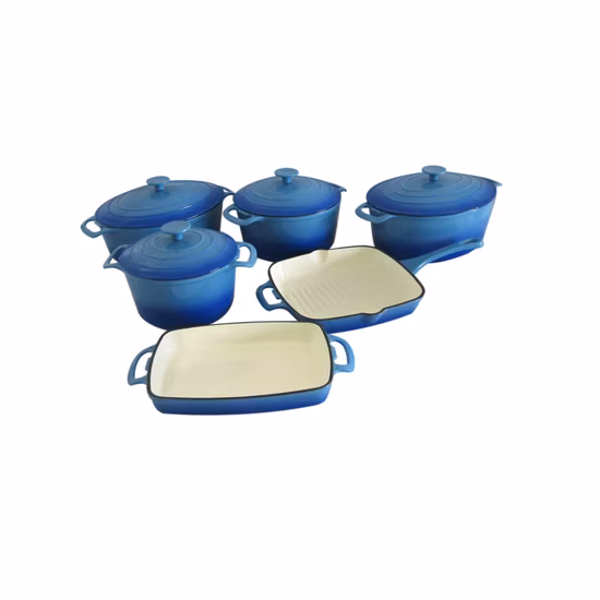 6PCS 주철 조리기구 세트 주철 네덜란드 오븐 프라이팬 BSCI 승인 공장